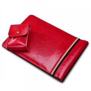 Чехол (карман) Coteetci Leather Bag для ноутбуков диагональю 13" красный
