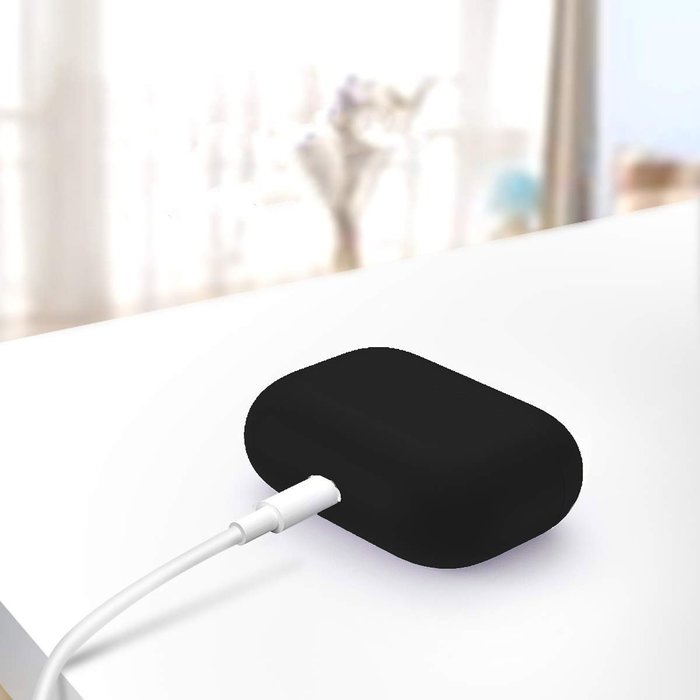 Силиконовый чехол COTEetCI Liquid черный для Airpods Pro