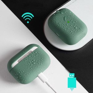 Силиконовый чехол COTEetCI Liquid зелёный для Airpods Pro