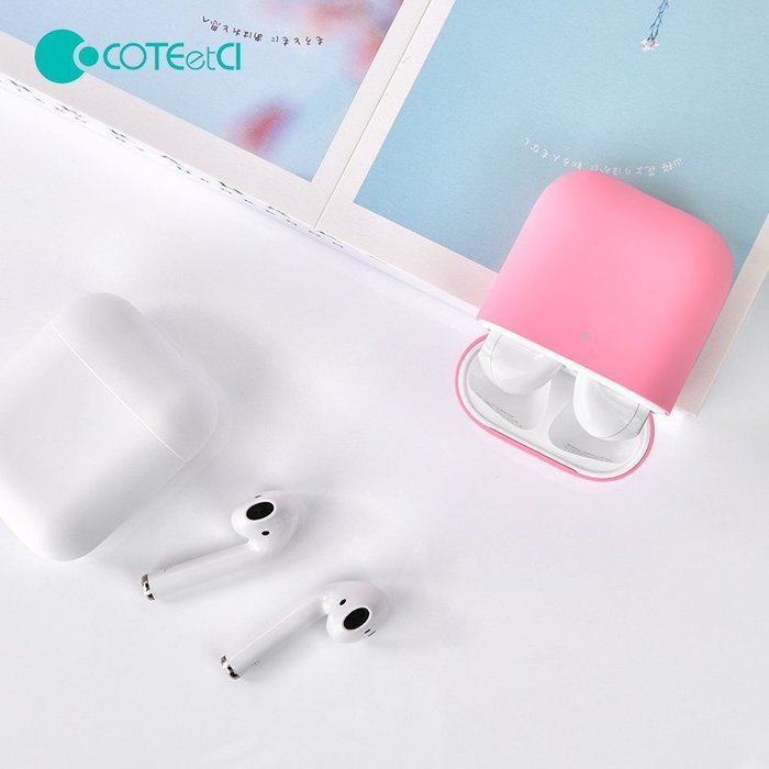 Силиконовый чехол Coteetci Liquid розовый для Apple AirPods