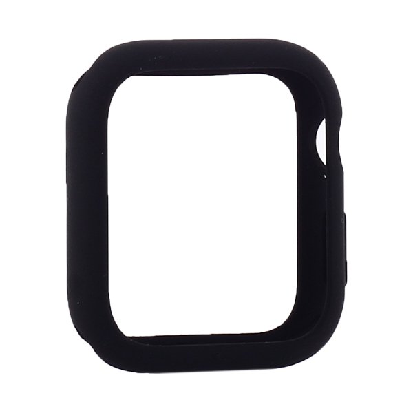 Силиконовый чехол Coteetci Liquid Case чёрный для Apple Watch 4/5/6/SE 44mm
