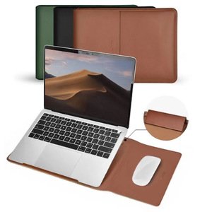 Чехол-карман COTEetCI Multifunction Leather Liner Bag зелёная для Macbook Pro/Air 13