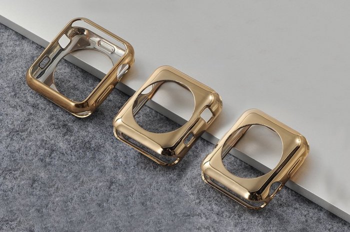 Силіконовий чохол Coteetci золотий для Apple Watch 3/2 38мм