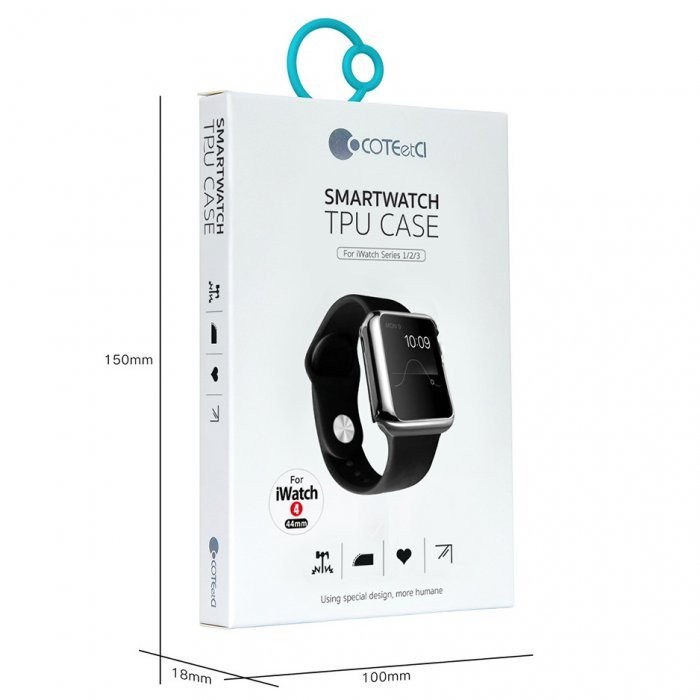 Силіконовий чохол Coteetci TPU Case сірий для Apple Watch 4/5/6/SE 44mm