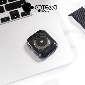 Силиконовый чехол Coteetci TPU Case чёрный для Apple Watch 4/5/6/SE 40mm
