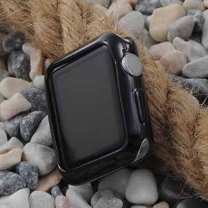 Силиконовый чехол Coteetci чёрный для Apple Watch 3/2 42мм