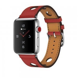 Кожаный ремешок COTEetCI W15 красный для Apple Watch 42/44/45 мм