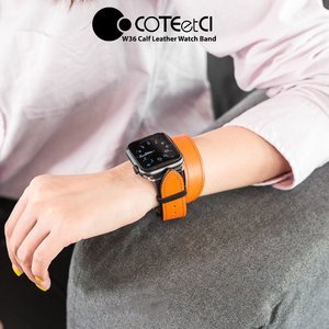 Ремешок Coteetci W36 Long синий + оранжевый для Apple Watch 42/44/45/49mm