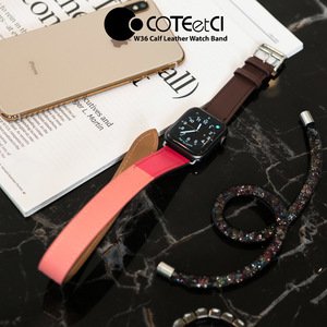 Ремінець Coteetci W36 Long бордовий + рожевий для Apple Watch 42/44/45/49mm