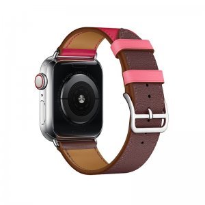Ремешок Coteetci W36 бордовый + розовый для Apple Watch 42/44/45mm