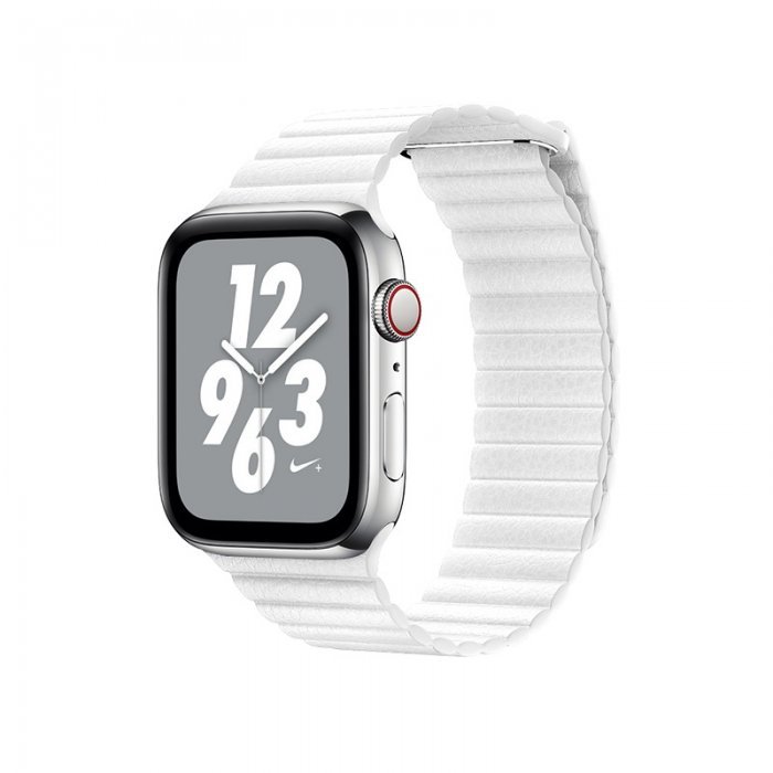 Ремінець Coteetci W7 Leather Magnet Band білий для Apple Watch 42/44/45/49mm