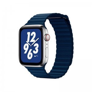 Ремешок Coteetci W7 Leather Magnet Band синий для Apple Watch 42/44/45/49mm