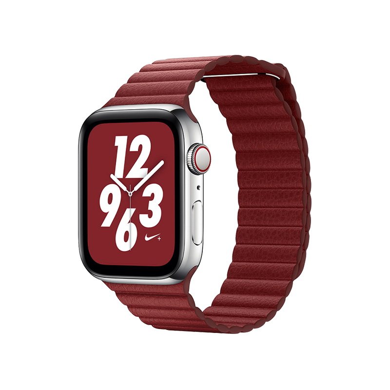 Ремінець Coteetci W7 Leather Magnet Band червоний для Apple Watch 42/44/45/49mm