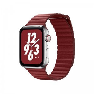Ремінець Coteetci W7 Leather Magnet Band червоний для Apple Watch 42/44/45/49mm
