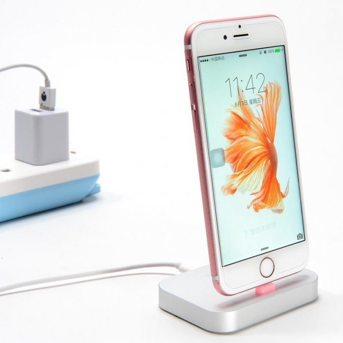 Док-станция для Apple iPhone - Coteetci Base12 серебристая Док-станция для Apple iPhone - Coteetci Base12 серебристая