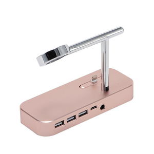Док-станция Coteetci Base Hub B18 для iPhone с 3 USB, Type-C розовое золото (уценка)