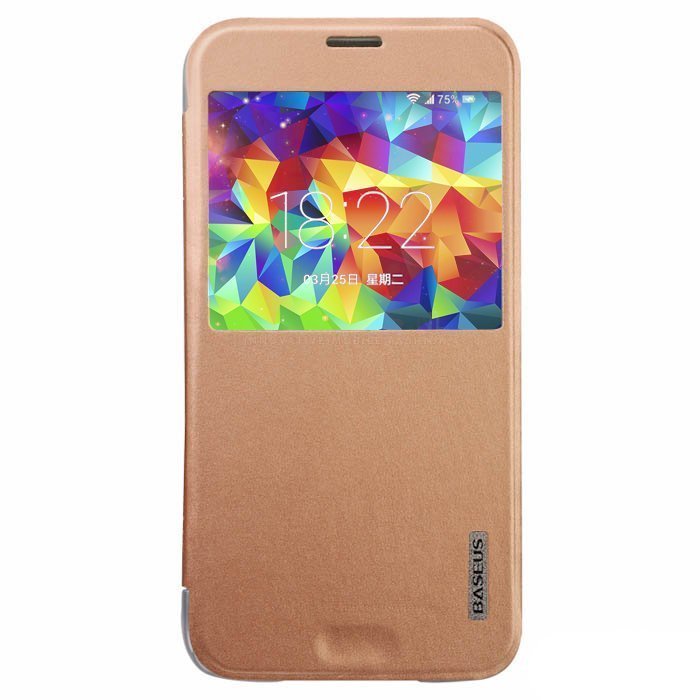 Чохол (книга) BASEUS Primary color золотий для Samsung Galaxy S5