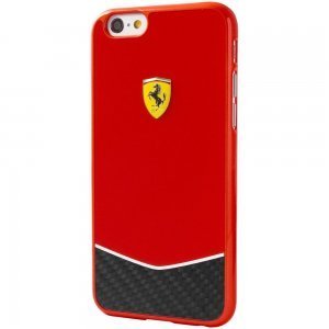 Чехол-накладка для Apple iPhone 6/6S - Ferrari Scuderia Glossy Carbon Fiber Bottom красный