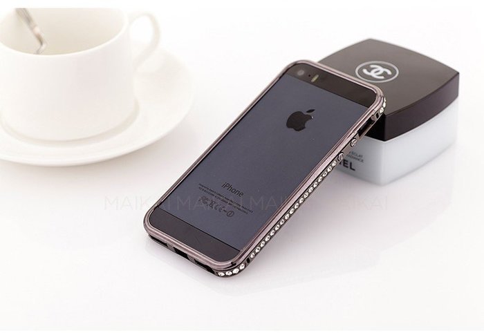 Бампер со стразами Diamond Crystal черный для iPhone 5/5S/SE Бампер со стразами Diamond Crystal черный для iPhone 5/5S/SE