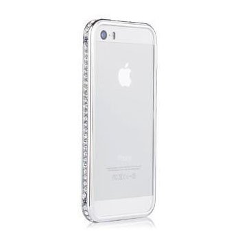 Бампер со стразами Diamond Crystal серебристый для iPhone 5/5S/SE