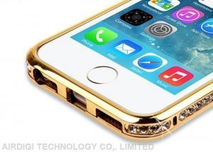 Чехол-бампер для Apple iPhone 5/5S Diamond Crystal золотистый