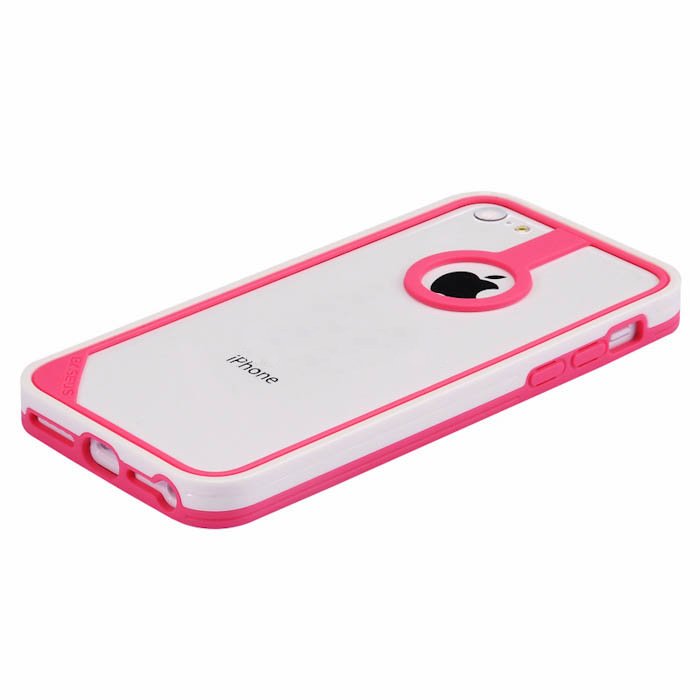 Пластиковый бампер Baseus New Age белый + розовый для iPhone 5C