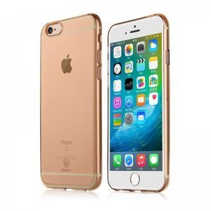 Полупрозрачный чехол Baseus Clear золотой для iPhone 6/6S