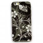 Чехол-накладка для Apple iPhone 6 - черно-белые цветы