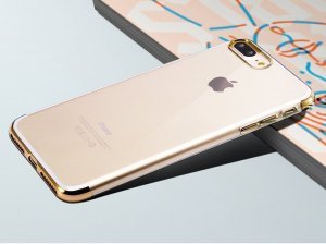 Силиконовый чехол Baseus Shining золотой для iPhone 8 Plus/7 Plus