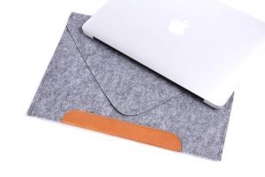 Чохол-конверт Gmakin GM10 сірий + коричневий для MacBook Air 13"/Pro 13"/Pro 13" Retina