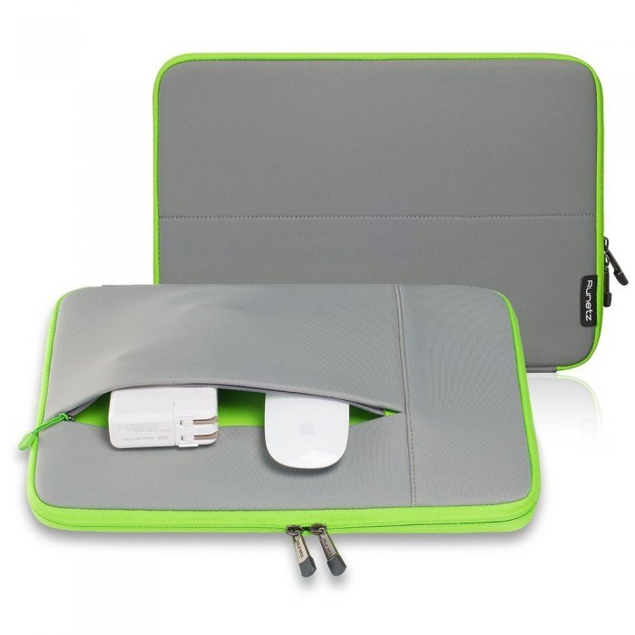 Чохол-кишеня для Apple MacBook Pro 15"/Pro Retina 15" - Runetz Neoprene Sleeve сірий + зелений