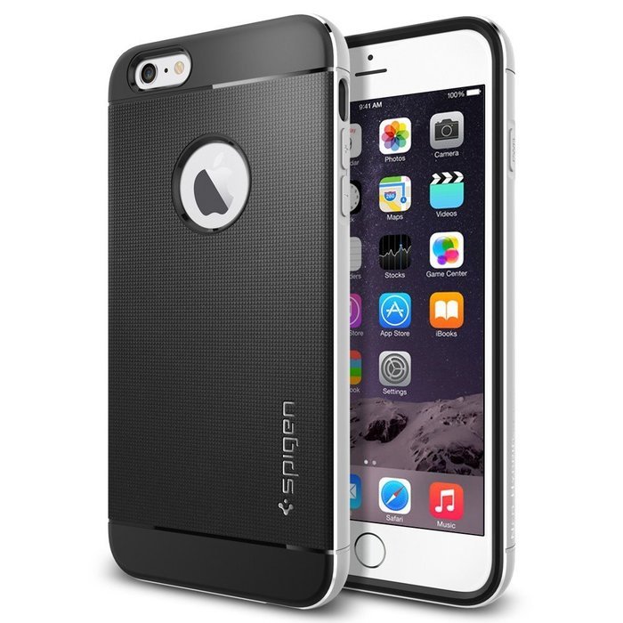 Чехол-накладка для iPhone 6 Plus/6S Plus - Spigen Case Neo Hybrid Metal серебристый