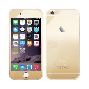 Защитное стекло зеркальное, золотистое для iPhone 6 Plus/6S Plus