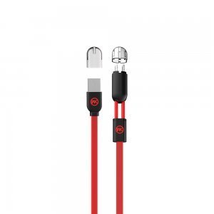 Кабель WK 2-в-1 с Lightning и Micro-USB коннекторами, красный