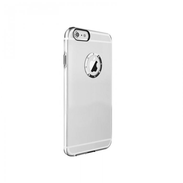 Чехол со стразами iBacks Inherent Diamond прозрачный + серебристый для iPhone 6/6S