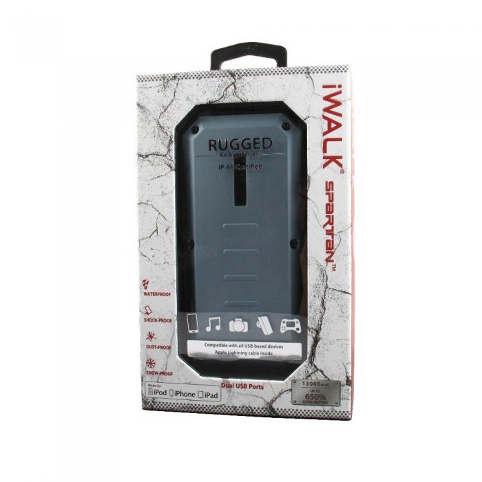 Внешний аккумулятор IWALK Extreme Spartan 13000 mAh, 2 USB, 2.4A/1.0A синий Внешний аккумулятор IWALK Extreme Spartan 13000 mAh, 2 USB, 2.4A/1.0A синий