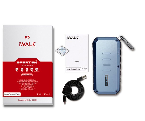 Внешний аккумулятор IWALK Extreme Spartan 13000 mAh, 2 USB, 2.4A/1.0A синий Внешний аккумулятор IWALK Extreme Spartan 13000 mAh, 2 USB, 2.4A/1.0A синий