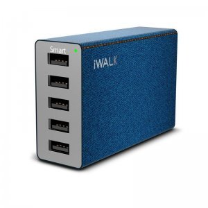 Сетевое зарядное устройство iWalk Leopard M5, 5 USB, 8А, синий