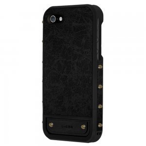 Чехол-накладка Lucien Elements Le Baron Leather для Apple iPhone 5S/5 чёрный + золотистый