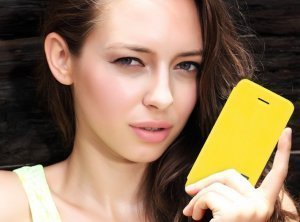 Чехол-книжка для Apple iPhone 5C - ROCK New Elegant желтый