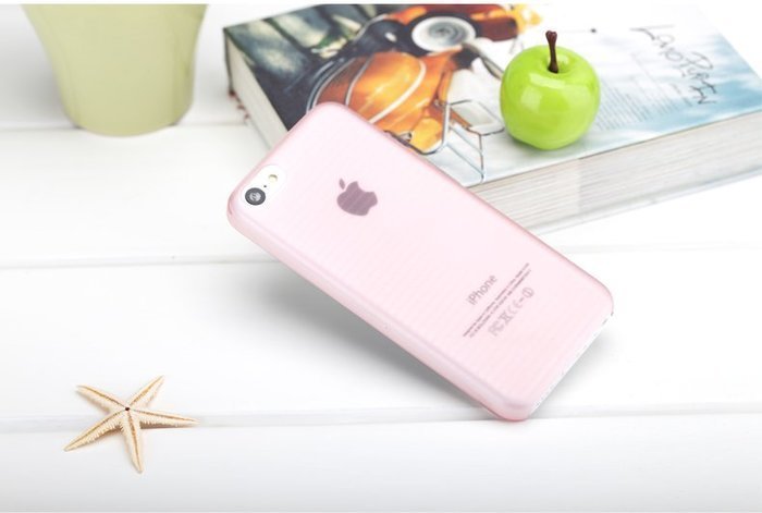 Полупрозрачный чехол ROCK Texture красный для iPhone 5C