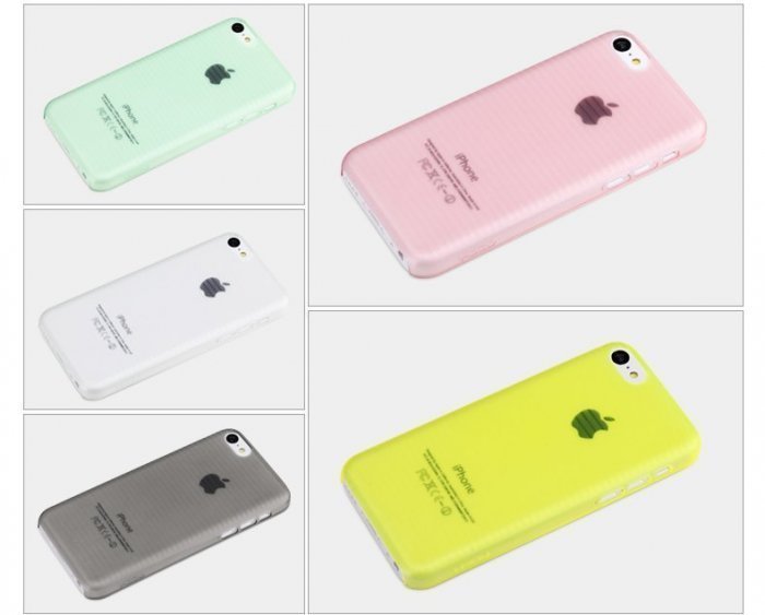 Полупрозрачный чехол ROCK Texture желтый для iPhone 5C