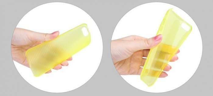 Полупрозрачный чехол ROCK Texture желтый для iPhone 5C