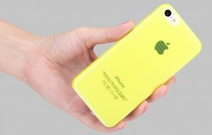 Полупрозрачный чехол ROCK Texture желтый для iPhone 5C