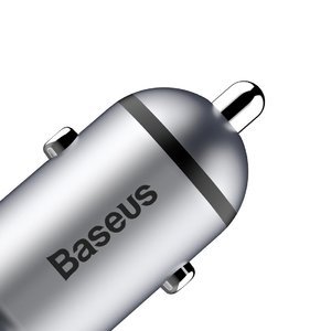 Автомобильное зарядное устройство Baseus Small Giant 2 USB , 3.4 Amp, серебристое