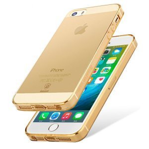 Полупрозорій чохол Baseus Simple золотий для iPhone 5 / 5S / SE