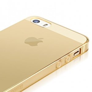Напівпрозорий чохол Baseus Simple золотий для iPhone 5/5S/SE