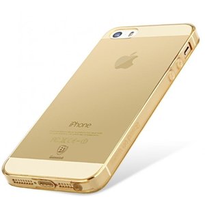 Полупрозрачный чехол Baseus Simple золотой для iPhone 5/5S/SE