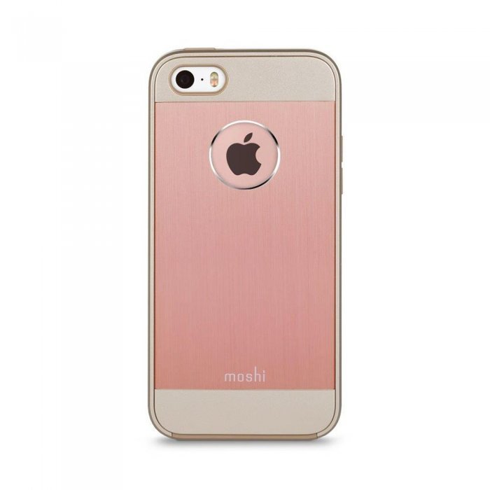 Чехол-накладка для Apple iPhone SE/5S/5 - Moshi iGlaze Armour Metal розовый