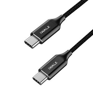 Комплект кабелей iWalk Type-C 1.8м+0.3м черный